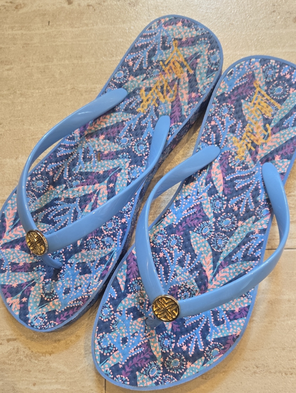 Lilly Pulitzer Periwinkle Blue Jelly Strap Flip Flops